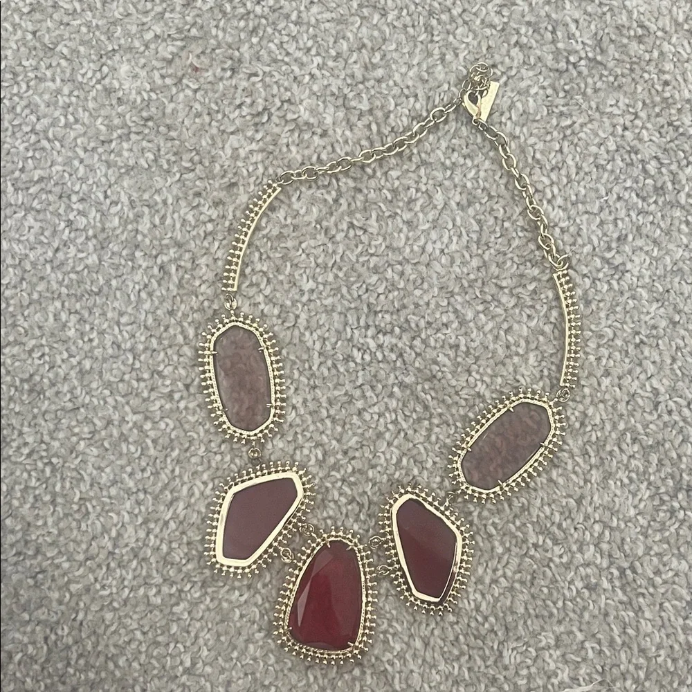 Kendra Scott Gold and Deep Red Necklace - Picture 4 of 5